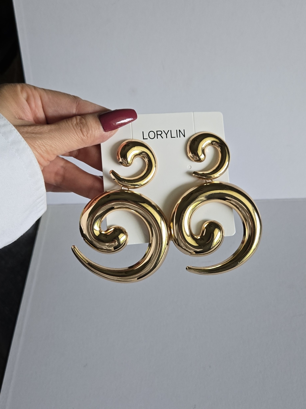 Chunky Gold Spiral Statement Drop Earrings By Loryline